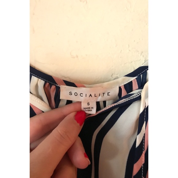 Boho Flowy Striped Top, Size Small - Picture 5 of 11